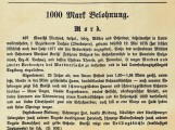 895 - Räuber Kneißl Fahndungsaufruf – 1.000,- Belohnung (nicht mehr so dringend)